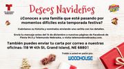 Telemundo Nebraska lanza campaña “Deseos Navideños” para apoyar a familias necesitadas